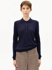 ARMEDANGELS sweter z dzianiny z wełny merynosów - Maargo Kobiety Wełna niebieski, XS. Niebieskie swetry damskie ARMEDANGELS, xs, bez wzorów, z dzianiny, eleganckie, bez kołnierzyka, bez ramiączek, bez kaptura. Za 329.95 zł.