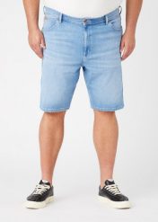 WRANGLER TEXAS SHORTS MĘSKIE SZORTY BLUE CHAMP W11CYI29K 112145756. Niebieskie spodnie materiałowe męskie Wrangler, m, bez wzorów, z jeansu. Za 139.99 zł.