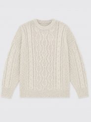 Sweter damski z grubym ozdobnym splotem kremowy Cristi 100. Białe swetry damskie Big Star, na jesień, l, bez wzorów, z jeansu, klasyczne, bez kołnierzyka, bez ramiączek, bez kaptura. W wyprzedaży za 199.99 zł.