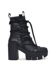 United Nude Trzewiki Grip Desert Mid 1103501165 Czarny. Czarne botki damskie United Nude, ze skóry, bez obcasa, na słupku, bez zapięcia. Za 1,689.00 zł.