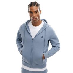 Męska rozpinana bluza treningowa z kapturem Fitness Siroko Surpass. Niebieskie bluzy męskie SIROKO, m, bez wzorów, z materiału, z kapturem, na fitness i siłownię. Za 214.00 zł.