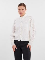 YAS Koszula 26030708 Biały Regular Fit. Białe bluzki damskie YAS, xl, bez wzorów, z bawełny, bez kołnierzyka, bez ramiączek. Za 229.99 zł.