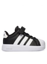 Adidas Sneakersy Streettalk JQ8605 Czarny. Czarne buty sportowe dziewczęce Adidas, bez wzorów, ze skóry, bez zapięcia. Za 179.99 zł.
