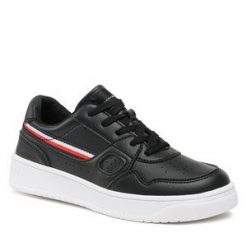 Sneakersy Tommy Hilfiger. Czarne półbuty chłopięce Tommy Hilfiger, bez wzorów, bez zapięcia. Za 399.99 zł.