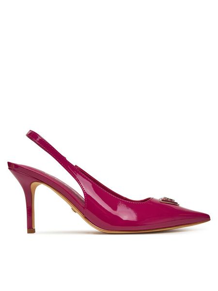 Guess Szpilki FLJNASPAF05 Różowy. Czerwone sandały damskie Guess, z aplikacjami, ze skóry, bez obcasa, bez zapięcia. Za 329.99 zł.