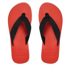 Japonki Hunter. Czarne klapki damskie Hunter, bez wzorów, bez obcasa. Za 79.99 zł.