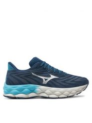 Mizuno Buty do biegania Wave Sky 8 J1GC2402 Niebieski. Niebieskie buty sportowe męskie Mizuno, z materiału, bez zapięcia, do biegania. Za 599.99 zł.