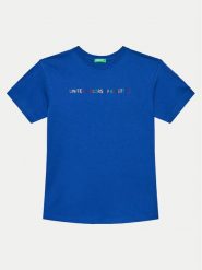 United Colors Of Benetton T-Shirt 3I1XC10JL Niebieski Regular Fit. Niebieskie t-shirty dla chłopców United Colors Of Benetton, bez wzorów, z bawełny, bez ramiączek. Za 39.99 zł.