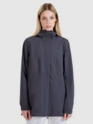 4F Parka przejściowa z membraną 8000 damska - szrara XL. Szare kurtki damskie 4f, m, bez wzorów, z dzianiny, bez kaptura. W wyprzedaży za 199.99 zł.