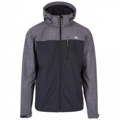 Kurtka Softshell Męska Abbott. Szare kurtki sportowe męskie Trespass, m, bez wzorów, z softshellu, trekkingowe. Za 322.99 zł.