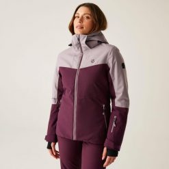 Kurtka narciarska damska Dare 2b DWP619 Iced Jacket. Brązowe kurtki snowboardowe damskie Dare 2b, m, bez wzorów, z włókna, bez kaptura, narciarskie. Za 999.99 zł.