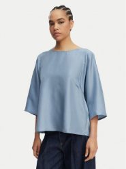 Weekend Max Mara Bluzka Fastoso 2615941032 Niebieski Relaxed Fit. Niebieskie bluzki damskie Weekend Max Mara, xs, bez wzorów, z jedwabiu, bez kołnierzyka, bez ramiączek. Za 789.99 zł.