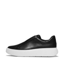 Damskie skórzane trampki bez sznurowadeł FitFlop Rtg. Szare trampki i tenisówki damskie FIT FLOP, bez wzorów, ze skóry, eleganckie, bez zapięcia. Za 534.50 zł.