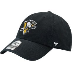 Czapka z daszkiem męska NHL Pittsburgh Penguins Cap. Czarne czapki i kapelusze męskie 47 Brand, bez wzorów, z bawełny. Za 99.99 zł.