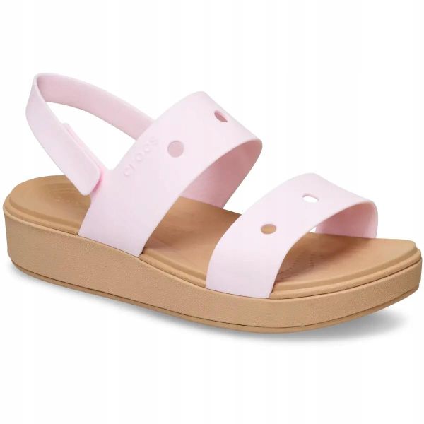 Crocs Dziewczęce Sandały Brooklyn Sandal. Brązowe sandały dziewczęce Crocs, z materiału, bez zapięcia. Za 199.99 zł.