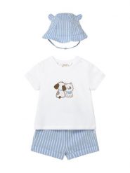 Mayoral Komplet t-shirt i spodenki 1276 Błękitny Regular Fit. Niebieskie szorty dla chłopców Mayoral, bez wzorów, z bawełny. Za 159.99 zł.