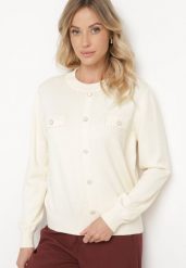 Jasnobeżowy Sweter z Wiskozą Perełkami i Ściągaczami Evadneia. Brązowe swetry damskie Born2be, na zimę, bez wzorów, z wiskozy, bez kołnierzyka, bez ramiączek, bez kaptura. Za 74.99 zł.