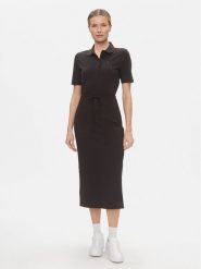 Tommy Hilfiger Sukienka codzienna Reg Breton Midi Polo Dress Ss WW0WW42030 Czarny Regular Fit. Czarne sukienki damskie Tommy Hilfiger, na co dzień, s, bez wzorów, z bawełny, bez kołnierzyka, bez ramiączek, midi, proste. Za 439.99 zł.