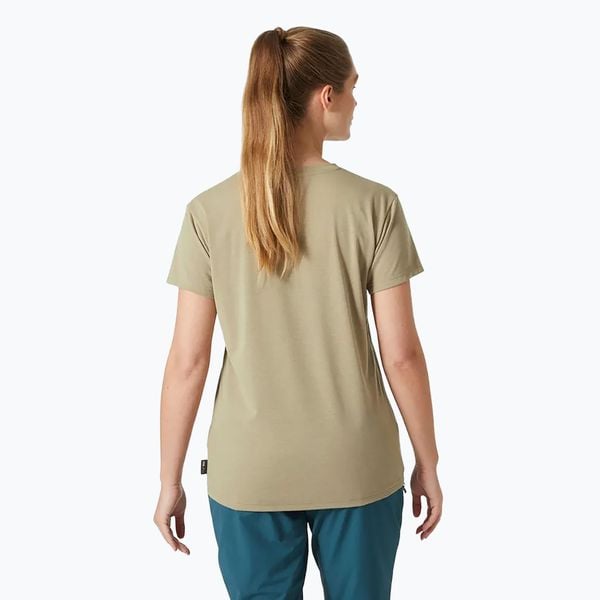 Koszulka damska Helly Hansen Skog Graphic. Brązowe koszulki sportowe damskie Helly Hansen, bez wzorów, bez kołnierzyka, bez ramiączek, trekkingowe. Za 109.99 zł.