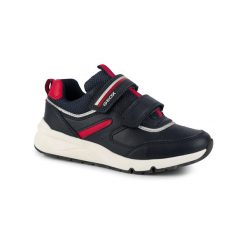 Buty dziecięce sportowe sneakersy dla chłopca na rzep ekoskóra GEOX ROONER. Czerwone buty sportowe chłopięce Geox, bez wzorów, bez zapięcia, trekkingowe. Za 145.00 zł.