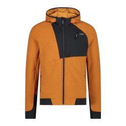 Bluza z kapturem Stretch Performance CMP. Brązowe bluzy męskie CMP, s, bez wzorów, z polaru, z kapturem. Za 439.20 zł.