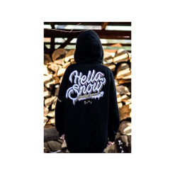 BLUZA HELLA SNOW HOODIE BACK. Czarne bluzy damskie Don't need no samurai, na zimę, z nadrukiem, z bawełny. Za 299.00 zł.