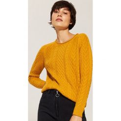 Sweter z warkoczami - Żółty. Żółte swetry damskie House. Za 89.99 zł.