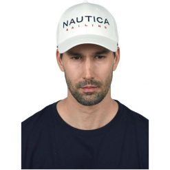 Czapka z daszkiem Nautica Baltic Strapback. Białe czapki i kapelusze męskie Nautica, bez wzorów, sportowe. Za 99.00 zł.