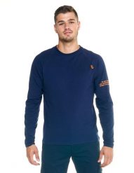 Męska koszulka Leone z długim rękawem Shades. Niebieskie koszulki sportowe męskie LEONE 1947 APPAREL, l, bez wzorów, z bawełny, bez kołnierzyka, bez ramiączek, na fitness i siłownię. Za 63.11 zł.