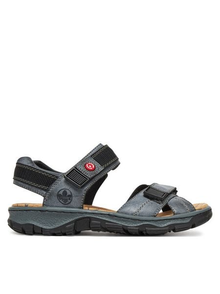 Rieker Sandały 68851-14 Niebieski. Niebieskie sandały damskie Rieker, bez wzorów, z materiału, bez obcasa, na płaskiej podeszwie, bez zapięcia. Za 259.99 zł.