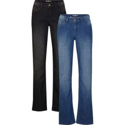 Dżinsy Straight Mid Waist (2 pary). Niebieskie jeansy damskie bonprix. Za 94.99 zł.