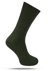 Ciepłe Wełniane Skarpetki Zimowe - Ciemna Zieleń. Zielone skarpety męskie His Story, bez wzorów, z elastanu. Za 39.99 zł.
