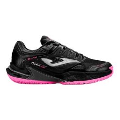 Buty do tenisa Joma Slam Lady 2401 TSLALW2401OM czarne. Czarne obuwie sportowe damskie bez wzorów, z gumy, na fitness i siłownię. Za 501.51 zł.