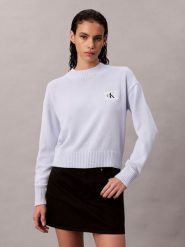 Calvin Klein Jeans Sweter z dzianiny Kobiety Bawełna niebieski, M. Niebieskie swetry damskie Calvin Klein Jeans, m, bez wzorów, z bawełny, bez kołnierzyka, bez ramiączek, bez kaptura. Za 279.95 zł.