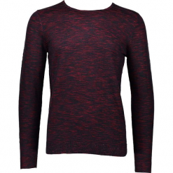 Sweter w kolorze czerwono-granatowym. Czerwone swetry przez głowę męskie Tom Tailor Adults, z bawełny, z okrągłym kołnierzem. W wyprzedaży za 99.95 zł.