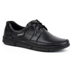Olivier Buty męskie skórzane sznurowane 60K czarny czarne. Czarne półbuty na co dzień męskie ze skóry, eleganckie, bez zapięcia. Za 335.76 zł.