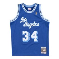 Koszulka tank Mitchell & Ness Nba Swingman Los Angeles Lakers Shaquille O'neal. Niebieskie koszulki sportowe męskie Mitchell & Ness, m, bez wzorów, z materiału, bez kołnierzyka, bez ramiączek, do koszykówki. Za 559.00 zł.