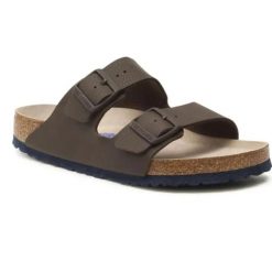 Klapki męskie Birkenstock Arizona BS regular. Brązowe klapki męskie Birkenstock, z jeansu, eleganckie. Za 287.00 zł.