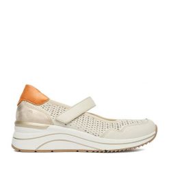 Półbuty Remonte. Brązowe półbuty damskie Remonte, bez wzorów, bez obcasa, na koturnie, bez zapięcia. Za 379.99 zł.