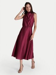 Swing Sukienka koktajlowa 5AI13700 Bordowy Regular Fit. Czerwone sukienki damskie Swing, bez wzorów, z syntetyku, wizytowe, bez kołnierzyka, bez ramiączek. Za 469.99 zł.