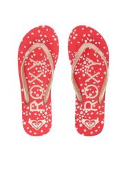 Roxy Japonki ARJL100869-RGL Czerwony. Czerwone klapki damskie Roxy, bez wzorów, z materiału, bez obcasa. Za 89.99 zł.