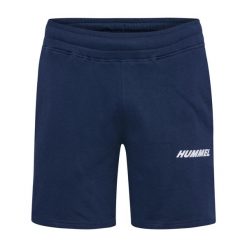 Bawełniane szorty Hummel Elemental. Niebieskie krótkie spodenki sportowe męskie Hummel, s, bez wzorów, z bawełny, na fitness i siłownię. Za 121.50 zł.