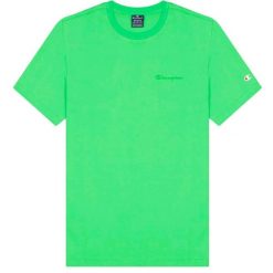 KOSZULKA T-shirt na co dzień męska CHAMPION bawełna. Zielone koszulki sportowe męskie Champion, m, bez wzorów, z bawełny, bez kołnierzyka, bez ramiączek. Za 125.00 zł.