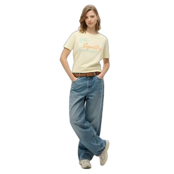Koszulka damska Superdry Lo-fi. Żółte t-shirty damskie Superdry., m, bez wzorów, z jersey, klasyczne, bez kołnierzyka. Za 153.20 zł.