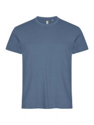 Clique Basic-T T-shirt męska - Dopasowany krój, ściągacz przy dekolcie – Steel. Niebieskie t-shirty męskie CLIQUE, m, bez wzorów, z bawełny, klasyczne, bez kołnierzyka. Za 82.64 zł.