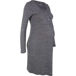 Sukienka shirtowa ciążowa i do karmienia piersią bonprix czarny melanż. Czarne sukienki damskie bonprix, melanż, z okrągłym kołnierzem. Za 74.99 zł.