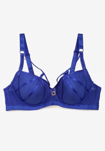 Niebieski Biustonosz Usztywniony Biustonosz z Ozdobnymi Paskami Idiaria. Niebieskie biustonosze Renee, bez wzorów. Za 34.99 zł.