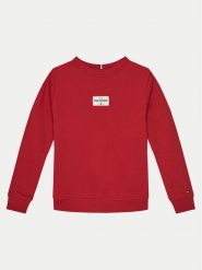 Tommy Hilfiger Bluza KB0KB09315 Czerwony Regular Fit. Czerwone bluzy dla chłopców Tommy Hilfiger, bez wzorów, z bawełny, bez ramiączek, bez kaptura. Za 189.99 zł.
