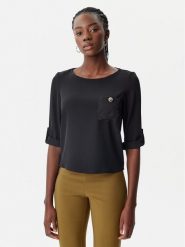 Rinascimento Bluzka CFC0122605003 Czarny Regular Fit. Czarne bluzki damskie Rinascimento, xl, bez wzorów, z syntetyku, bez kołnierzyka, bez ramiączek. Za 219.99 zł.