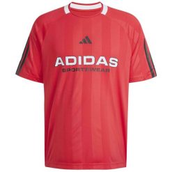 Koszulka męska adidas House of Tiro Nations Pack. Czerwone koszulki sportowe męskie Adidas, l, bez wzorów, z materiału, bez kołnierzyka, bez ramiączek, na fitness i siłownię. Za 120.99 zł.
